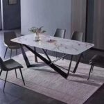 TABLE LONDON  PIED NOIR 160X90 CM + 6 CHAISES