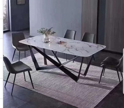 TABLE LONDON  PIED NOIR 160X90 CM + 6 CHAISES