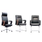 Ensemble EQUINOX: fauteuil president A1628 +2 fauteuils visiteurs/ luge C1628 PU Noir