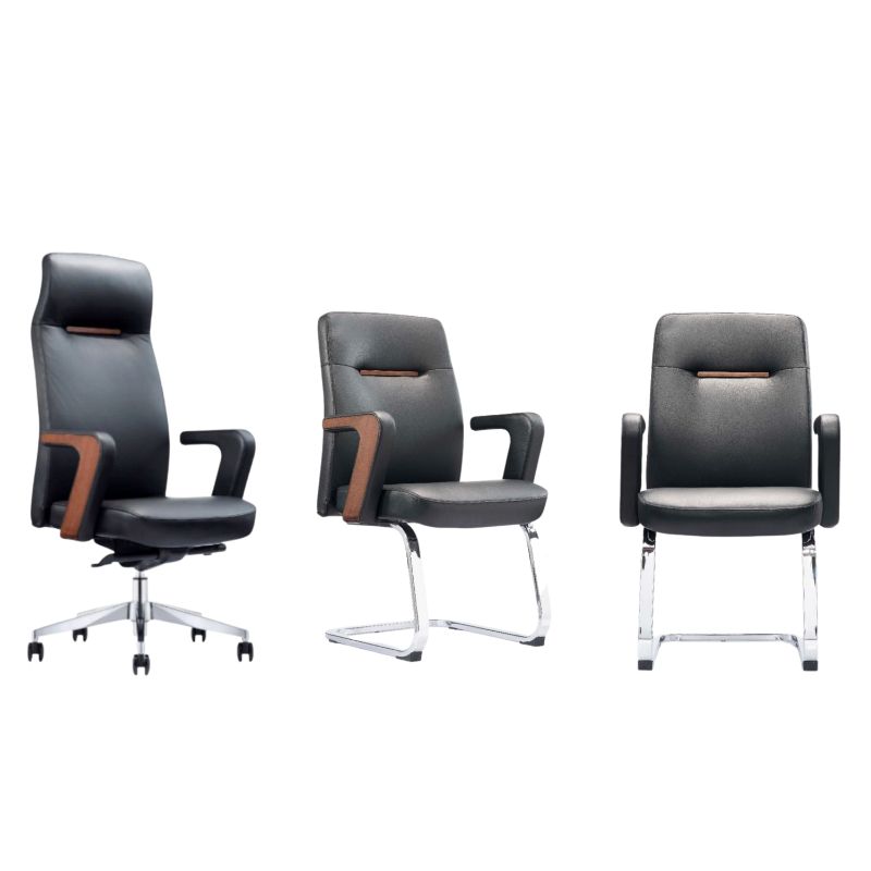Ensemble EQUINOX: fauteuil president A1628 +2 fauteuils visiteurs/ luge C1628 PU Noir Ensemble EQUINOX: fauteuil president A1628 +2 fauteuils visiteurs/ luge C1628 PU Noir