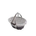 PANIER OSIER 2 ANSES RABATTABLE DOUBLURE TROPICAL 35X25X15CM JN2449A-T