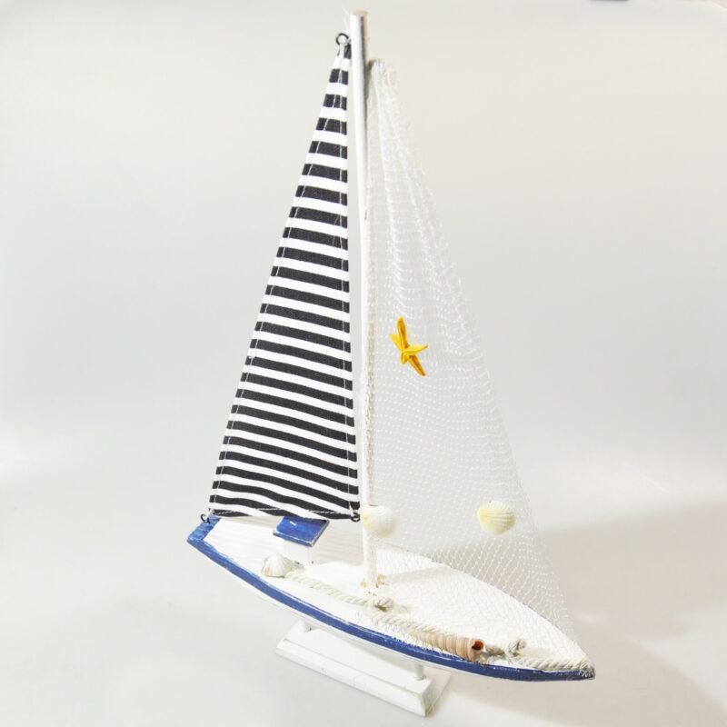 BATEAU DE PECHE EN BOIS  THEME MARIN 43,5X28 CM MC059