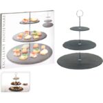 PORTE GATEAUX 3 NIVEAUX  EN VERRE