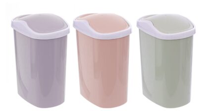 POUBELLE COULEUR UNI   EN PLASTIQUE