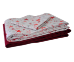 PARURE IMPRIMÉE SMALL 90X200 CM GRIS CLAIR ETOILE ROUGE