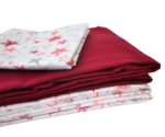 PARURE IMPRIMÉE SMALL 90X200 CM GRIS CLAIR ETOILE ROUGE