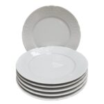 BATALHA SET6 ASSIETTES 26 CM  PORCELAINE BLANCHE