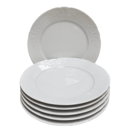 BATALHA SET6 ASSIETTES 26 CM  PORCELAINE BLANCHE