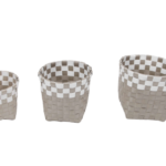 SET OF 3 PANIERS DE BAIN BEIGE
