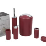 SET ACCESSOIRES SALLE DE BAIN 6 PCS ROUGE UNI