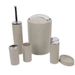 SET ACCESSOIRES SALLE DE BAIN 6 PCS BEIGE UNI