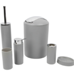 SET ACCESSOIRES SALLE DE BAIN 6 PCS GRIS UNI