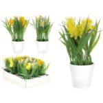 PLANTE ARTIFICIEL NARCISSUS  A POT BLANC  22 CM