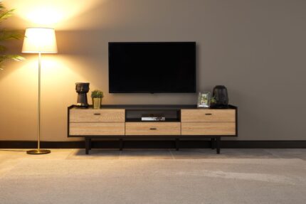 TETA  MEUBLE TV  NOIR /CHENE