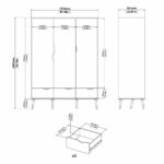 OSLO ARMOIRE 3 PORTES+3TIROIRS