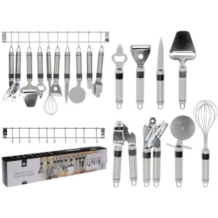 SET USTENCIL CUISINE INOX 9 PCS