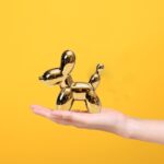 BALLON CHIEN STATUT DOREE 11x11 CM