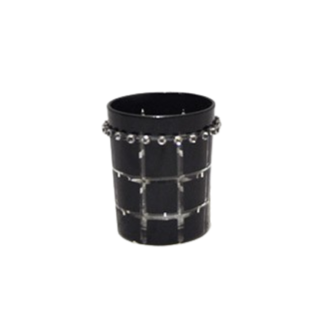 BOUGEOIRE STICK NOIR/ ARGENTE + PERLES 7CM PH 282 BOUGEOIRE STICK NOIR/ ARGENTE + PERLES 7CM PH 282