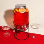 DISTRIBUTEUR DE BOISSONS EN VERRE SUPPORT MÉTAL 3,5L