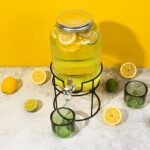 DISTRIBUTEUR DE BOISSONS EN VERRE SUPPORT MÉTAL 3,5L
