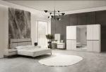 ORION PACK LIT 180X200 CM + 2 CHEVETS + COMMODE + MIROIR + POUF