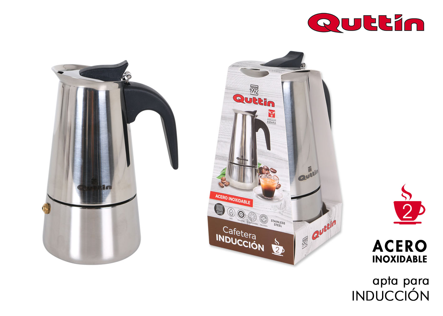 CAFETIERE 2 TASSES INDUCTION QUTTIN
