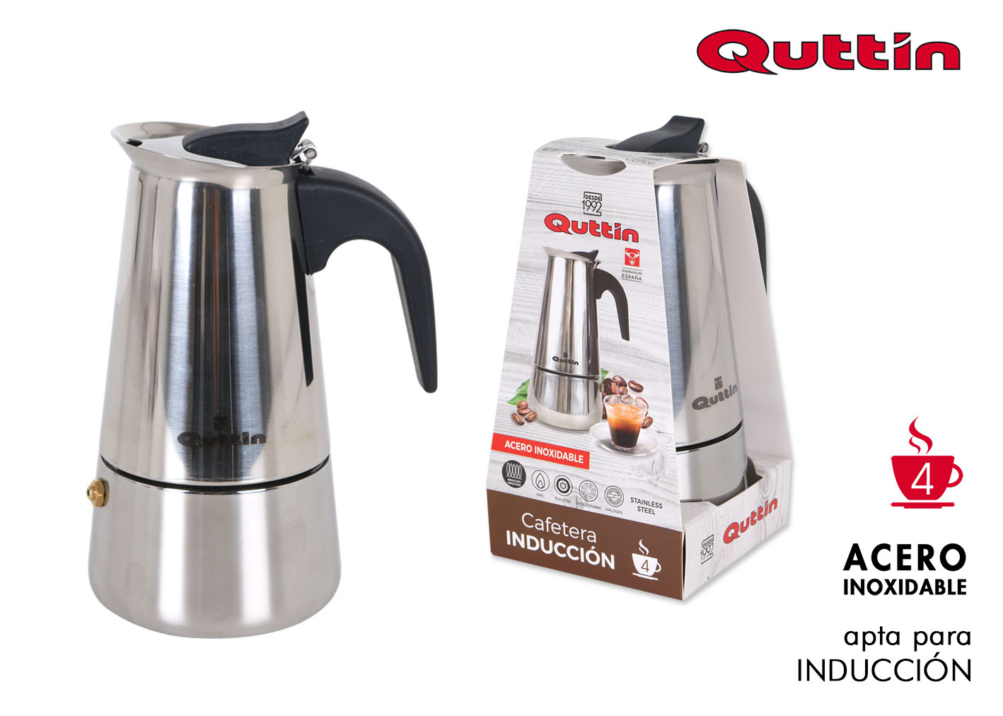 CAFETIERE 4 TASSES INDUCTION QUTTIN