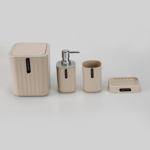 ACCESSOIRES SALLE DE BAIN 4 PCS BEIGE
