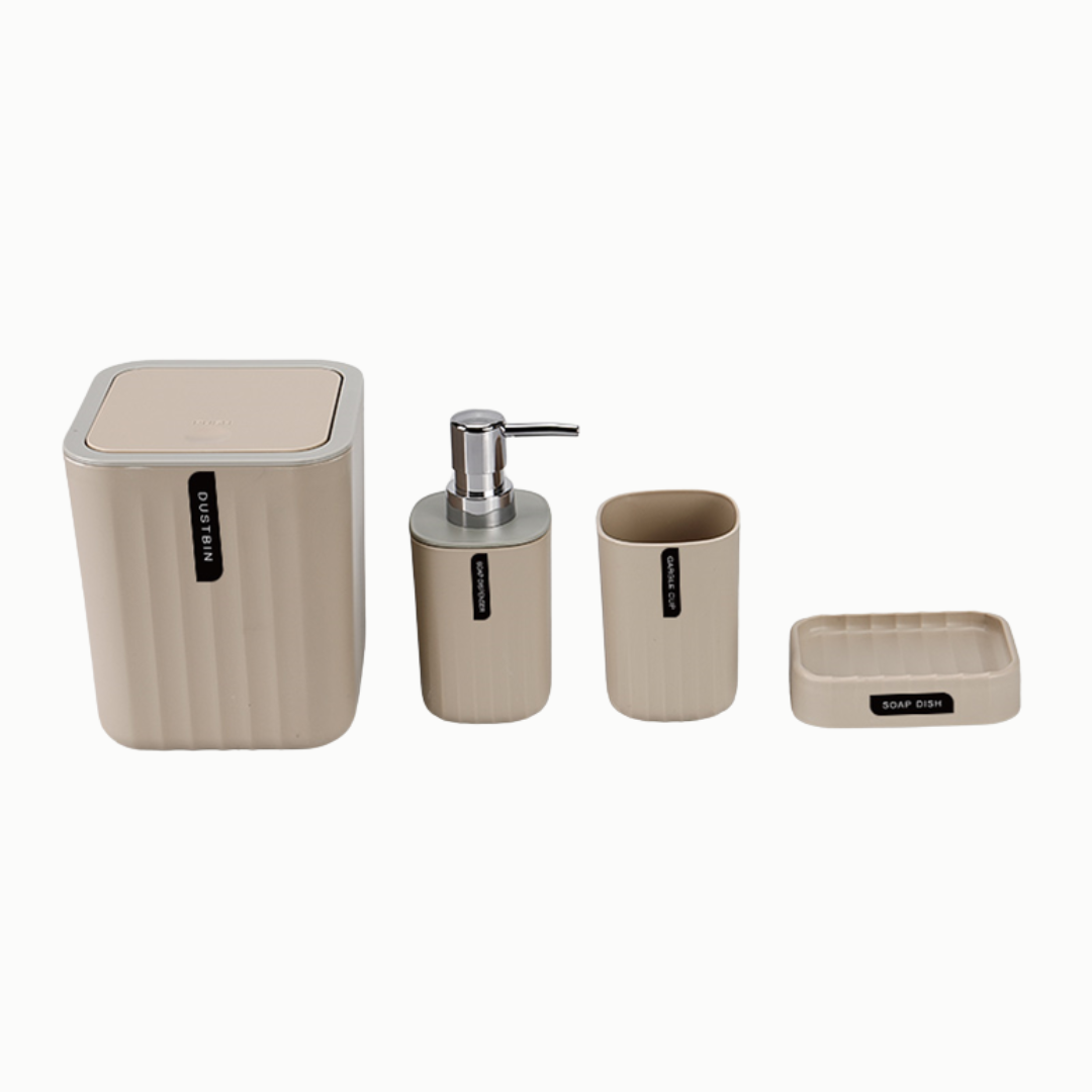 ACCESSOIRES SALLE DE BAIN 4 PCS BEIGE ACCESSOIRES SALLE DE BAIN 4 PCS BEIGE