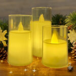 ACRYLIC LED BOUGIE SET  4x5 CM