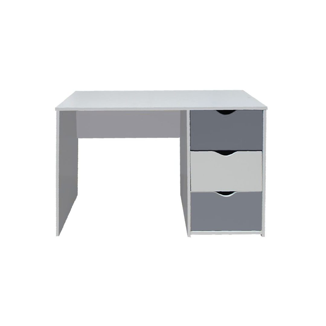 AMSTERDAM BUREAU 3 TIROIRS BLANC/GRIS 110X55X75 CM AMSTERDAM BUREAU 3 TIROIRS BLANC/GRIS 110X55X75 CM