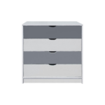 AMSTERDAM COMMODE 4 TIROIR 99x50x88 CM GRIS BLANC