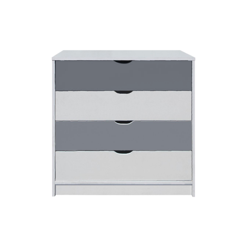 AMSTERDAM COMMODE 4 TIROIR 99x50x88 CM GRIS BLANC