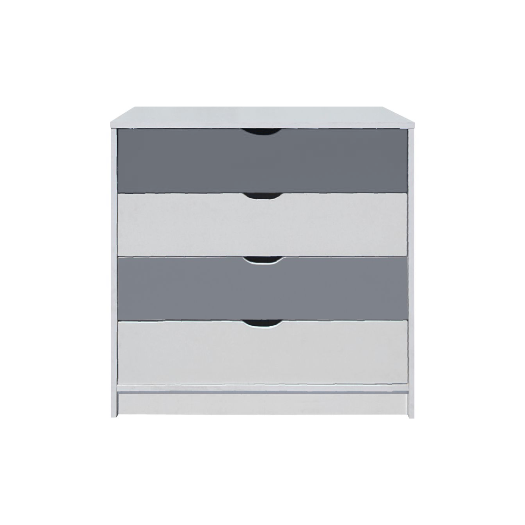 AMSTERDAM COMMODE 4 TIROIR 99x50x88 CM GRIS BLANC AMSTERDAM COMMODE 4 TIROIR 99x50x88 CM GRIS BLANC