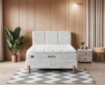 BOHEM SOMMIER 160x200CM AVEC RANGEMENT + 2 CHEVETS+MATELAS BOHEM