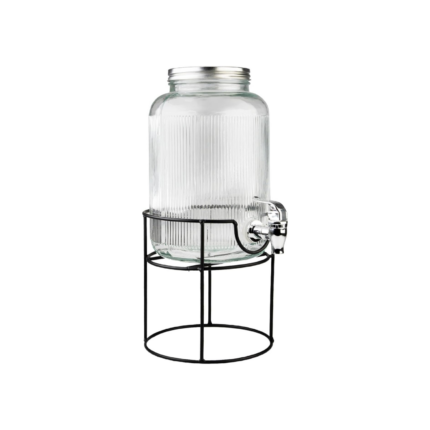 DISTRIBUTEUR DE BOISSONS EN VERRE SUPPORT MÉTAL 3,5L
