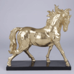 SCULPTURE CHEVAL DOREE DECO 33.4x10.7x28.5CM