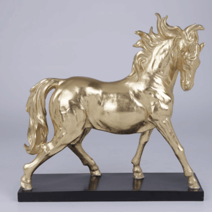SCULPTURE CHEVAL DOREE DECO 33.4x10.7x28.5CM