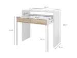 ARTIK BUREAU BLANC EN BOIS CONSOLE EXTENSIBLE