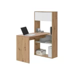 ARTIK BUREAU MODULABLE EN BOIS AVEC ETAGERES BLANC