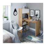 ARTIK BUREAU MODULABLE EN BOIS AVEC ETAGERES BLANC