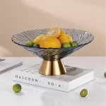 ASSIETTE GÂTEAU EN VERRE SUPPORT PIEDS DORÉES GF