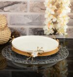 ASSIETTE PORCELAINE BLANCHE AV SOUS PLAT  FLORAL DORE 22 CM