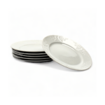 BATALHA SET 6  ASSIETTES PORCELAINE BLANCHE 23 CM