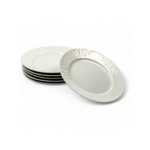 BATALHA SET 6  ASSIETTES PORCELAINE BLANCHE 23 CM