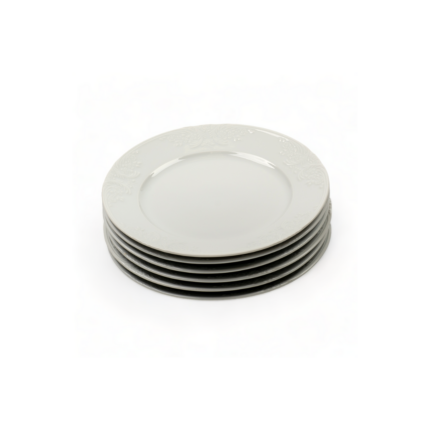 BATALHA SET 6  ASSIETTES PORCELAINE BLANCHE 23 CM