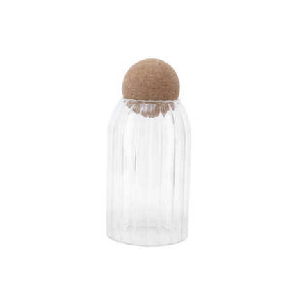 BOCAL ACRYLIC RAYER TRANSAPRENT MF COUVERCLE ROND BAMBOU