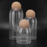 BOCAL ACRYLIC RAYER TRANSAPRENT PF COUVERCLE ROND BAMBOU