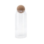 BOCAL ACRYLIC TRANSAPRENT GF COUVERCLE ROND BAMBOU