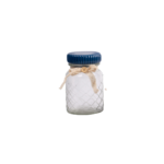 BOCAL EN VERRE TETE CERAMIQUE ET RIBBON
